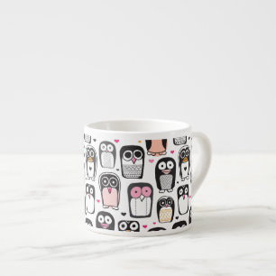 bakgrund för pingvinfågelillustration espressomugg