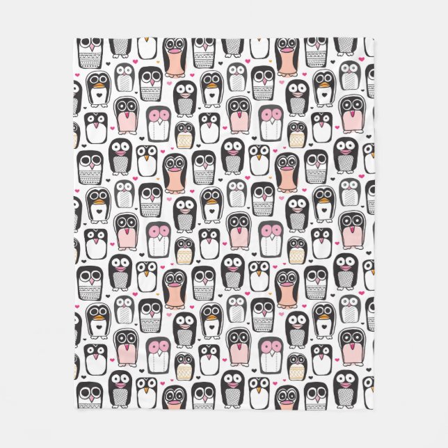 bakgrund för pingvinfågelillustration fleecefilt (Framsidan)