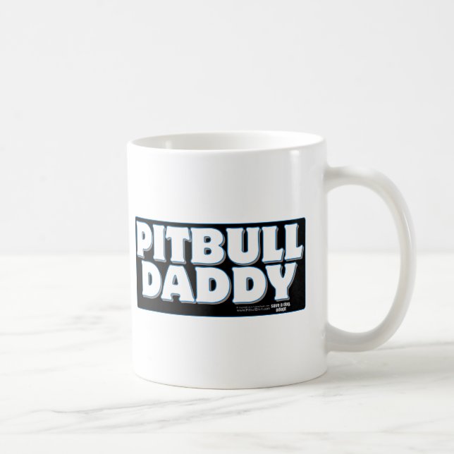 Bakgrund för PITBULL-PAPPAsvart Kaffemugg (Höger)