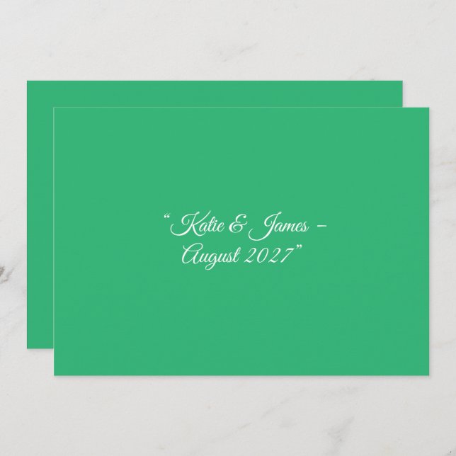 Bakgrund för plan Mint-Grönt - Bröllop Design Spara Datumet (Fram/baksida)