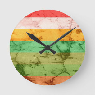 Bakgrund för Rainbow Grunge Rand Rund Klocka