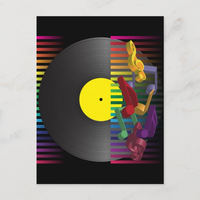 Bakgrund för Retro Party Inbjudan Vykort (Framsida)