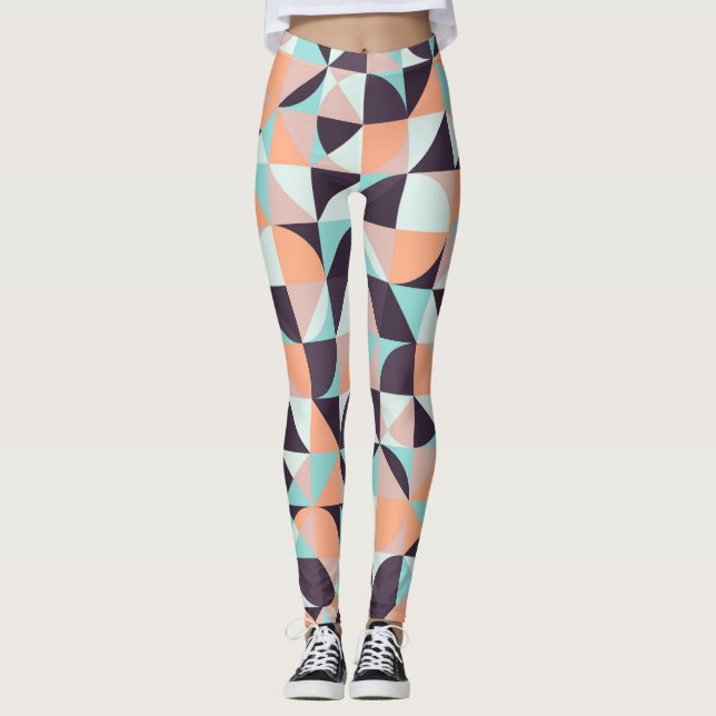 Bakgrund för retrogeometrisk, sömlös vintage leggings (Framsida)