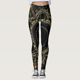 Bakgrund för ring Fractal Abstrakt Leggings