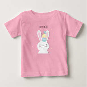 Bakgrund för rosa av utspädd Påskhare T Shirt
