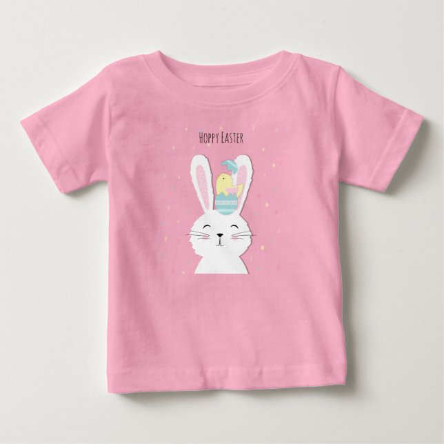 Bakgrund för rosa av utspädd Påskhare T Shirt (Framsida)