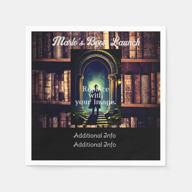 Bakgrund för Rustic Bookshelves Pappersservett (Framsidan)