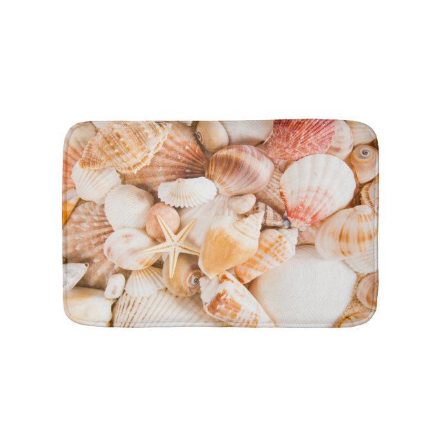 Bakgrund för Seashells: marint tema. Badrumsmatta (Framsidan)
