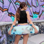 Bakgrund för Silver Turtles Blue Bläck Mini Skateboard Bräda 18,5 Cm<br><div class="desc">Den här skateboard som ger henne silver-sköldpaddor på en turkosa blå silver bläck bakgrund.</div>