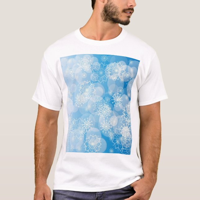 Bakgrund för snöflingor t shirt (Framsida)