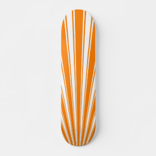 Bakgrund för Sol Rays i Retro Orange Funky Old School Skateboard Bräda 21,6 Cm
