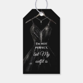 Bakgrund för svart folie av glitter-klänning guld presentetikett