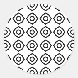 Bakgrund för svart vit geometrisk okton runt klistermärke