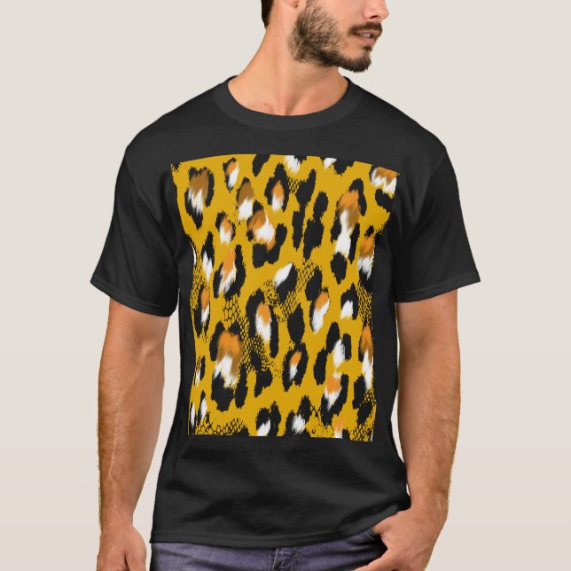 Bakgrund för utskrift av leopard Struktur T Shirt (Framsida)