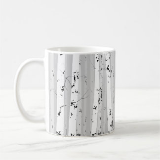 Bakgrund för Vågrät Birch Träd Vintage Kaffemugg