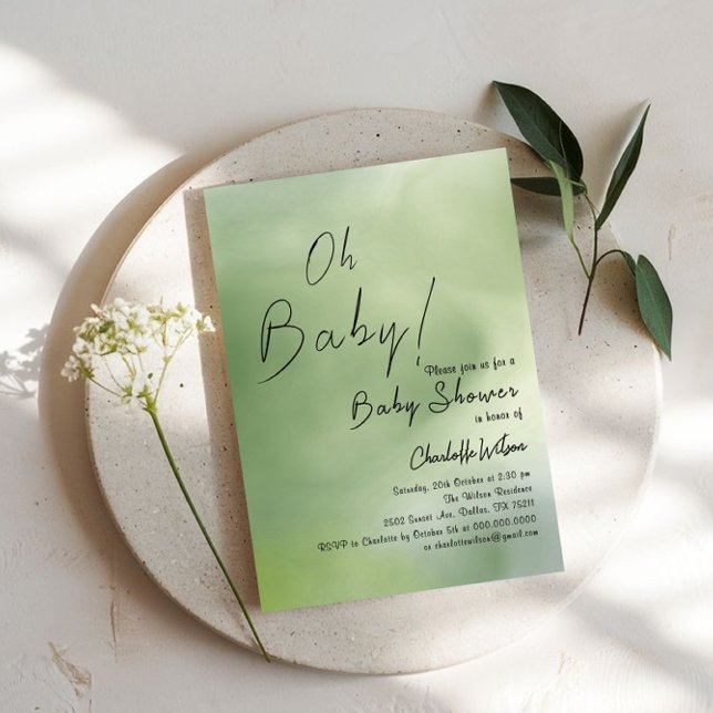 Bakgrund för vattenfärgsbakgrundsfärg för babyvisn inbjudningar (Skapare uppladdad)