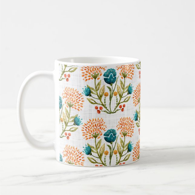 Bakgrund för vattenfärgsmotiv. Handmålad e Kaffemugg (Vänster)
