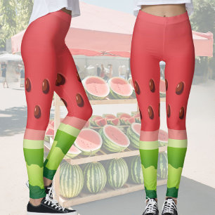 Bakgrund för vattenmelonsegment leggings