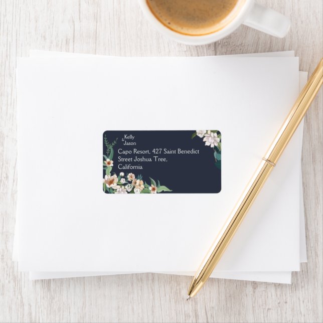 Bakgrund för vit Elegant i nedre Ram Adressetikett (Insitu)