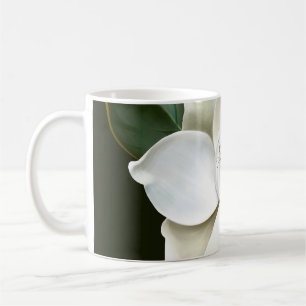 Bakgrund för vit Grönt för stängning av Magnolia Kaffemugg