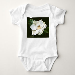 Bakgrund för vit Grönt för stängning av Magnolia T Shirt