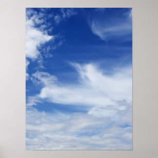 Bakgrund för vit moln i blå himmel - anpassad poster
