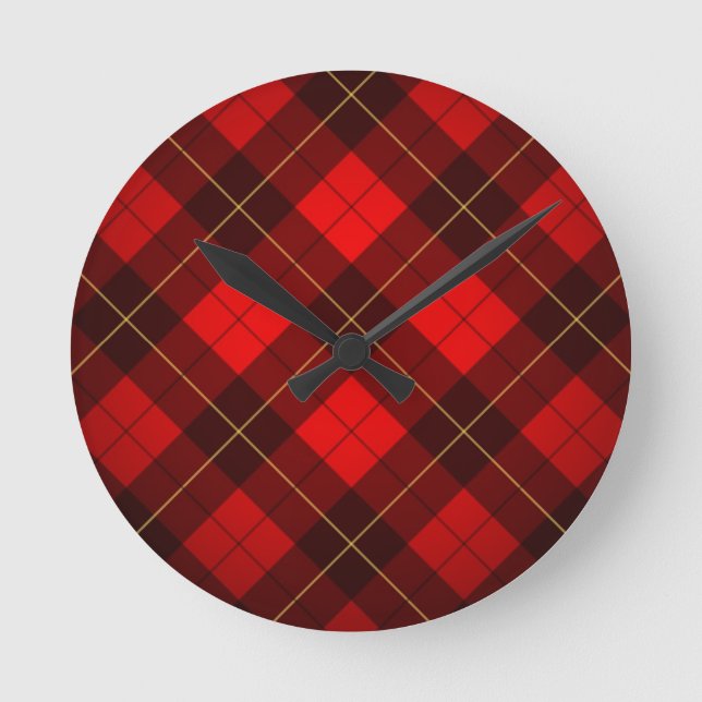 Bakgrund för Wallace tartan Rund Klocka (Framsida)