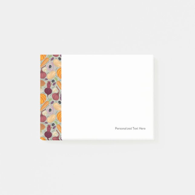 Bakgrund från färska grönsaker post-it block (Framsida)