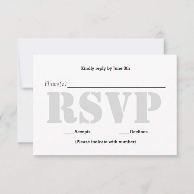 Bakgrund Grå Mall - RSVP-svarskort (Framsida)
