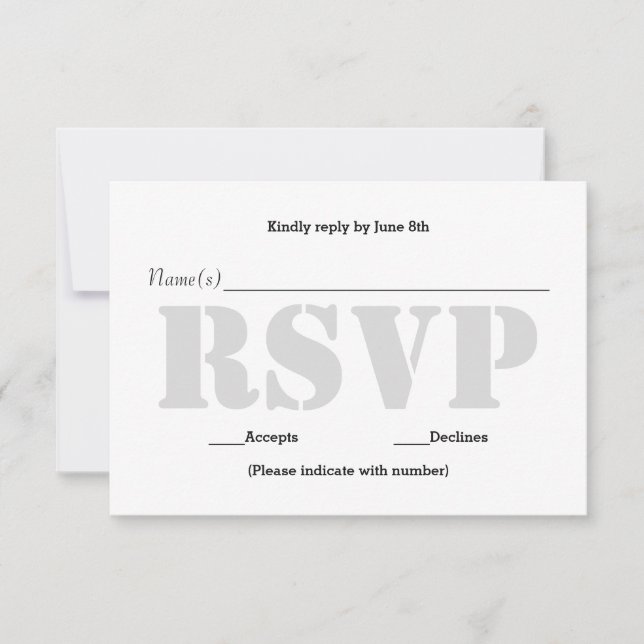 Bakgrund Grå Mall - RSVP-svarskort (Framsida)