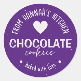 Bakgrund i lila Glitter med Kärlek Runt Klistermärke