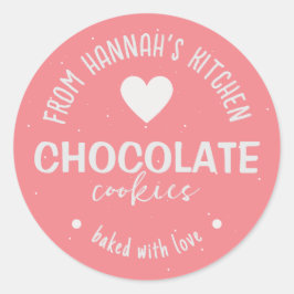 Bakgrund i rosa Glitter med bakgrunden Kärlek Cook Runt Klistermärke