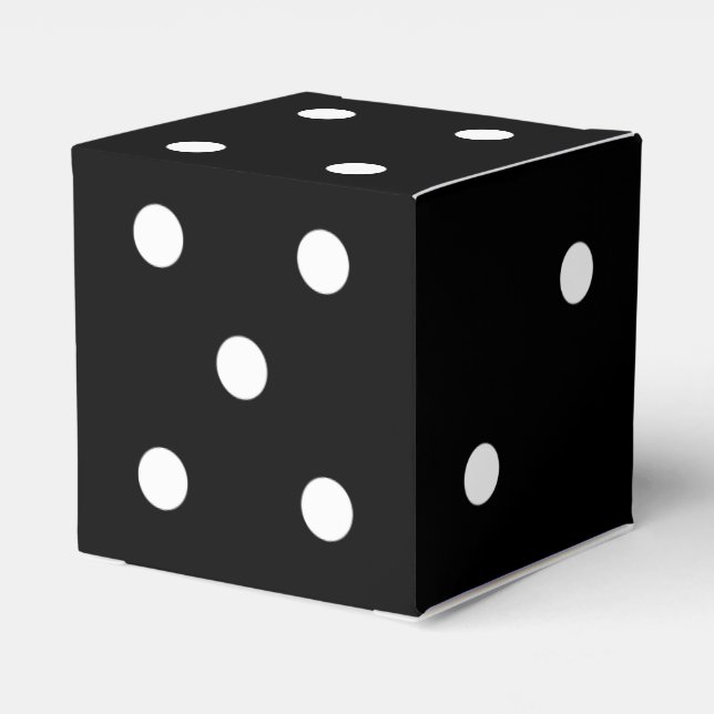 Bakgrund i valfri färg med vita prickiga tärningar presentaskar (Baksidan Sidan)