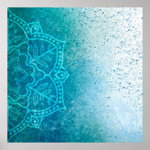 Bakgrund mandala grunge mönster poster