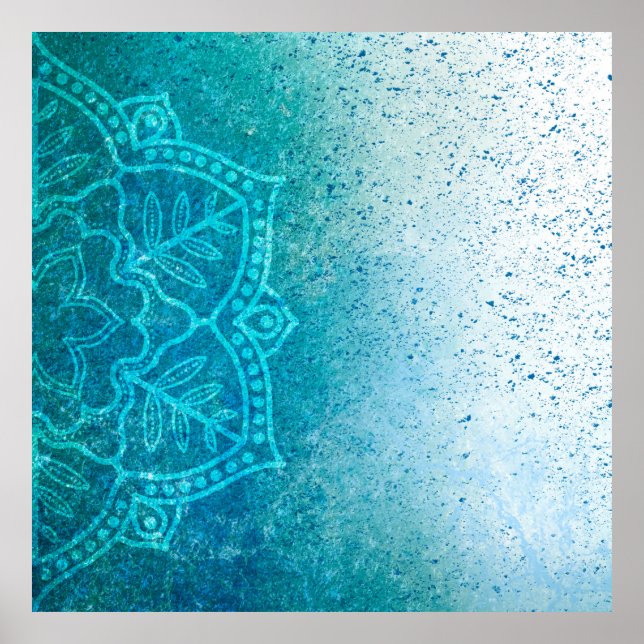 Bakgrund mandala grunge mönster poster (Framsidan)