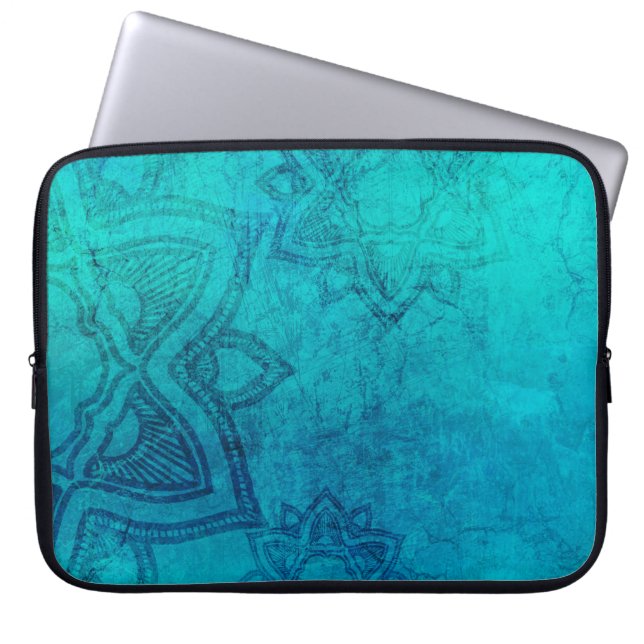 Bakgrund mandala grunge struktur laptop fodral (Framsidan)