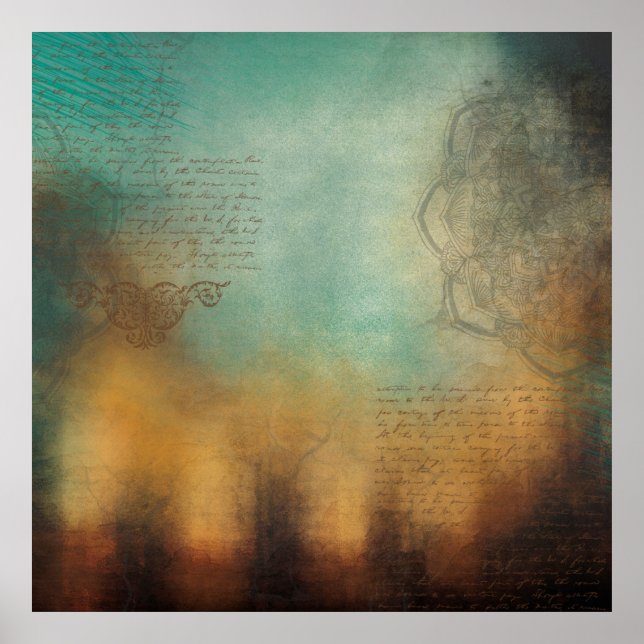 Bakgrund mandala text grunge poster (Framsidan)