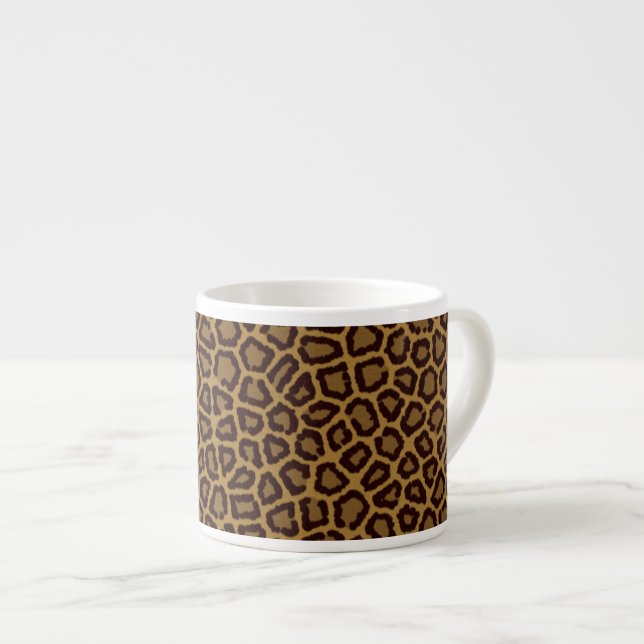 Bakgrund med en kakel i leopardmönster espressomugg (Framsida höger)