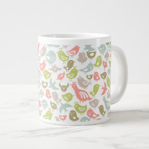 bakgrund med färgstarka fåglar prydnadsväxter jumbo mugg
