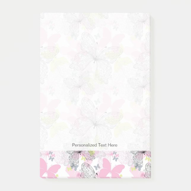 Bakgrund med fjäril post-it block (Framsida)