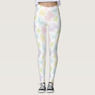 Bakgrund med fjärilar i vattenfärg leggings