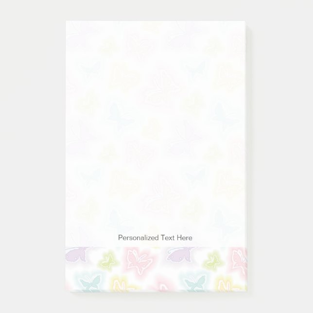 Bakgrund med fjärilar i vattenfärg post-it block (Framsida)
