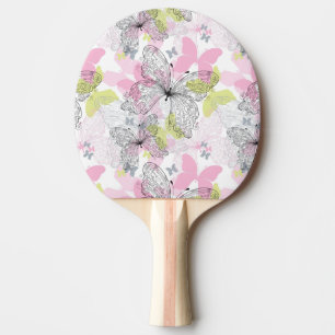 Bakgrund med fjärilen pingisracket