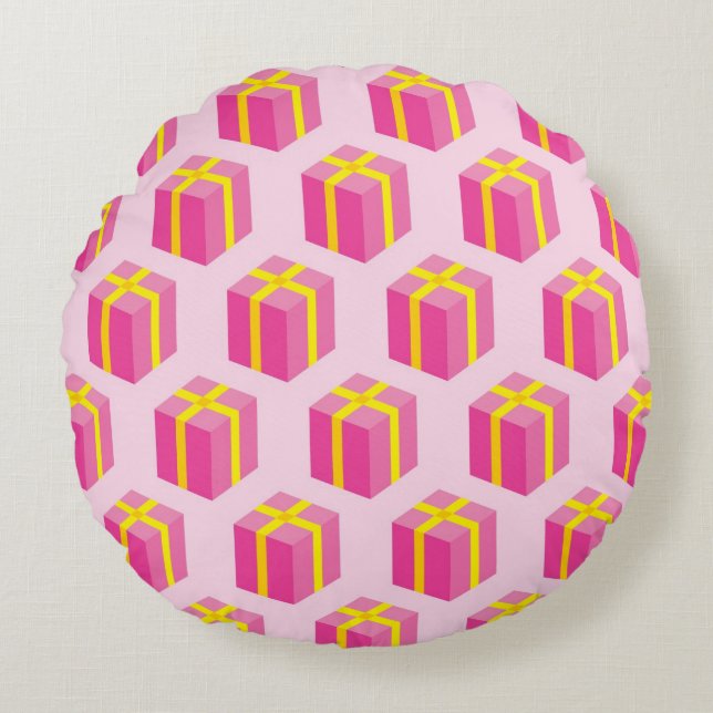 Bakgrund med gåvor rund kudde (Framsidan)