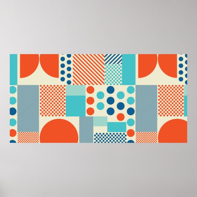 Bakgrund med geometriska former, modern konstform poster (Framsidan)