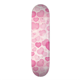 Bakgrund med hjärtor old school skateboard bräda 21,6 cm