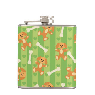 bakgrund med hundar och ben fickplunta