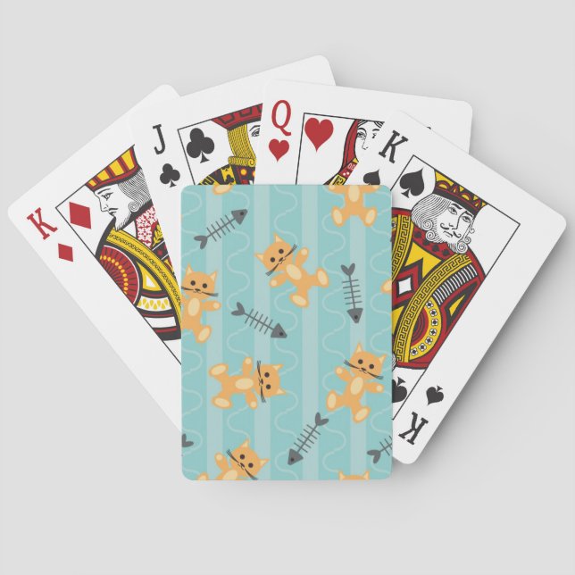 bakgrund med katter spel kort (Baksidan)