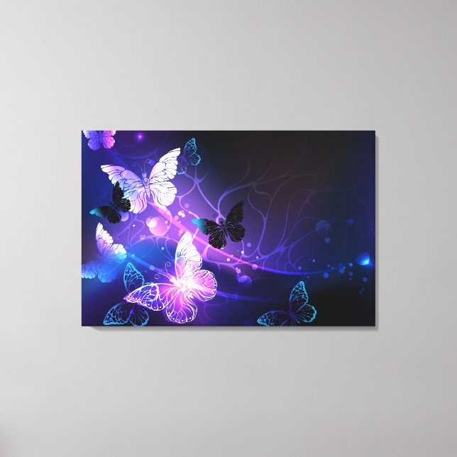 Bakgrund med nattfjärilar canvastryck (Framsida)
