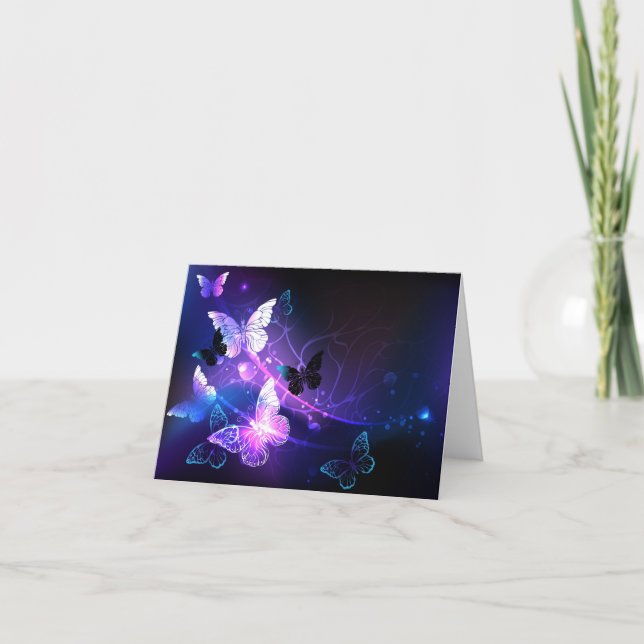 Bakgrund med nattfjärilar inbjudan (Framsida)